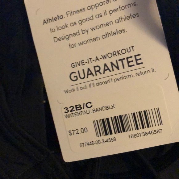 Athleta Tankini Top NWT Waterfall Bandeau Black 32 B/C - Picture 5 of 9